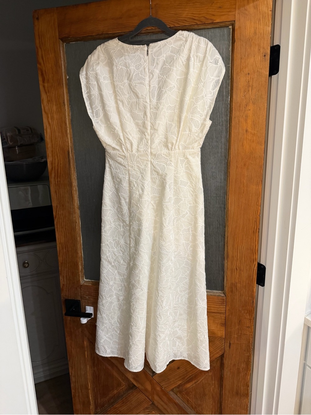 NWT BOSS Floral Lace Midi Dress Size 6 Luxury Designer Ivory Dress - Picture 5 of 7